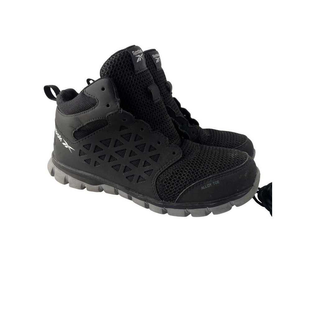 Reebok Work Mens RB4141 Alloy Toe Athletic Safety Shoes Black Size 8W